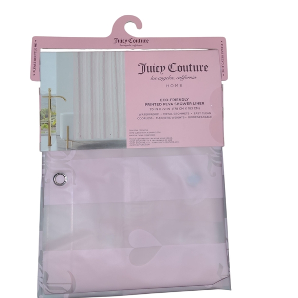 Juicy Couture Light Pink Printed Shower Liner - Picture 1 of 7